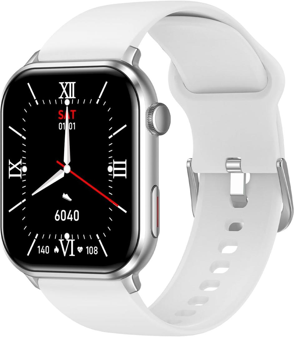 COCO BT2-Z Bluetooth Smartwatch for Seniors Men and Women, Personal Emergency PERS, Health Monitor, Heart Rate, Blood Oxygen Measuring, Fall Detection, Medication Reminder (Silver)