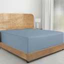 California Design Den Deep Pocket Fitted Sheet King Size - 100% Organic Cotton Percale Fitted Sheet Only, Lightweight, Snug-Fit, Crisp and Durable - Blue Hydrangea
