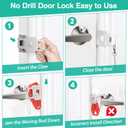 Portable Door Lock Travel Door Locks for Hotel Rooms Apartment Locks Home Security Defender Door Lock Latch Extra Door Locker from Inside Safety Door Locks for Travelers Portable Lock for Door
