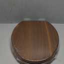 Elongated Toilet Seat Molded Wood Toilet Seat with Quietly Close and Quick Release Hinges, Easy to Install also Easy to Clean by Angol Shiold (Elongated, Walnut) (Soft Close)