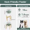 Havniva Ceramic 1.6 Cup Raised Slow Feeder Dog Bowl Set, Elevated Wooden Stand for Medium and Large Dog, 8.2inch Puzzle Slow Dish, Anti-Gulping(Light Green, Single Bowl+ Stand)