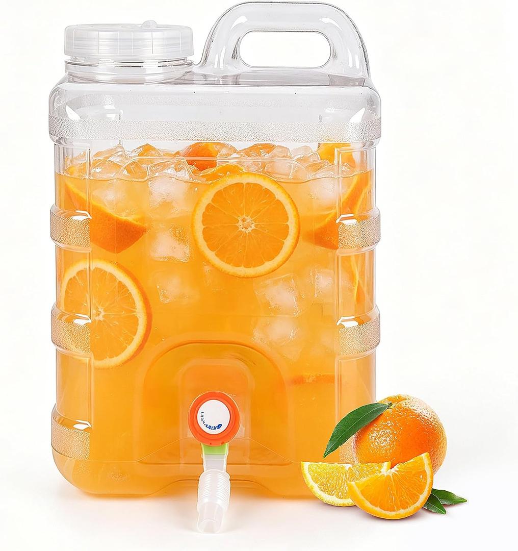 5 Gallon Drink Dispenser, Large Beverage Dispenser with Upgraded Leak Proof Spout, Juice Dispenser with Handle for Juice Lemonade Iced Tea, Cold Drink Dispenser for Party Outdoor Restaurants Hotels