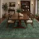 Green Area Rug 8x10 for Living Room Bedroom, Washable Non-Slip Rug
Spill & Stain Resistant; Stays Put During Vacuuming; Machine Washable; Soft Vintage Floral Carpet for Bedroom Dining Room