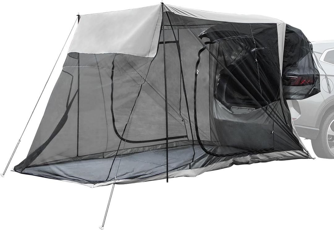 UXCELL SUV Tent - 1-4 Person Tailgate Tent, Universal Fit, Most SUVs & Cars, Khaki, PU4000mm Waterproof