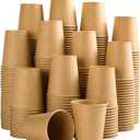 Clawsoff 300 Pack 5 oz Paper Cups, Disposable Kraft Bathroom Cups 5 Ounce, Espresso Coffee Hot/Cold Beverage Cups for Home, Kitchen, Party