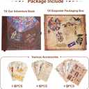 JIMBON Our Adventure Book Scrapbook Photo Album,Retro Style Embossed Letter Cover Travel Diary Journal Scrap Book Kit For Couples,Memory Book For Anniversary Wedding