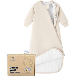 kaiya baby Unisex Sleeping Bag for Babies and Toddlers 2.5 Tog Sleep Sack, Long Sleeve Sleep Sack, Wearable Blanket Baby (0-6M, Cream)