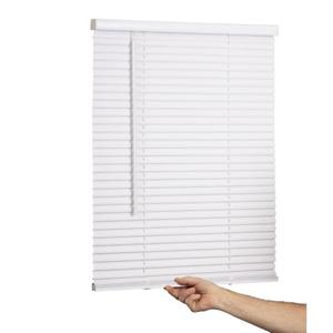 LOTUS & WINDOWARE Cordless Mini Blind, 1" Vinyl Slats, 22.5" Wide x 36" Long - White, Window Blinds for Home and Office, Interior Door Blinds - Light Filtering