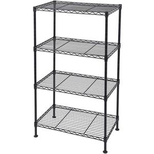 4 Tier Wire Shelving Unit Wire Shelf Storage Shelves Metal Organizer Rack Adjustable Commercial Grade Utility Heavy Duty for Restaurant Bathroom Kitchen 54"x36"x14" NSF-Certified,Black