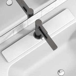 23.6" x 4" Stone Faucet Mat for Kitchen Sink, Quick Drying Diatomite Sink Tray, Faucet Sink Splash Guard for Prevents Moisture Buildup (White)