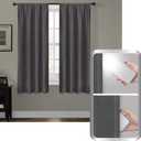 Maytex 100 Percent, 50 x 63 100% Blackout, Julius Smart Curtains Window Panel, Grey, 5321