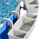 Poolside Storage Basket with 2 Cup Holder, Stretchable Pool Toy Basket for Towels Beverages, Pool Accessories for Most Frame Above Ground Swimming Pools (2 Pack)