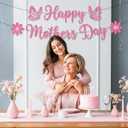 Mothers Day Banner Decorations, Happy Mothers Day Banner, Glitter Mother's Day Banner Mother's Day Decorations for Party Supplies