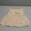 beige Women's Strapless Twisted Knitted Lace up Embroidery Splice Holiday Sexy Tube Top (S)