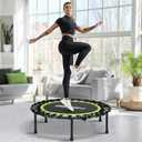 ONETWOFIT Foldable Rebounder Trampoline for Adults, 40/ 42/ 45” Mini Fitness Trampoline W/ Adjustable Foam Handle Bungees, Quiet Exercise Trampoline for Personal Indoor Workout (40IN-No Handle)