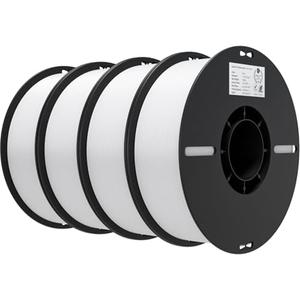 Creality 3D Printer Filament 1.75mm 4KG, PLA Filament Bulk +/- 0.02mm, 4 Pack 1kg Spool(2.2lbs) 3D Printing Filament Fits for Most FDM 3D Printers, 4 White
