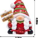 Hodao Christmas Gnome Girl Figurine  Resin Indoor Decorations for Home, Cute Holiday Decor with Braids & Merry Christmas Sign, 4-in Mini Tabletop Ornaments, Gift for Families, Mantel & Tiered Tray