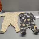 Gerber unisex-baby Fleece Footed Pajamas 3-pack (0-3 Months, Safari)