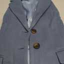 Allegra K Fall Coats for Women's 2025 Pea Coats Long Winter Trench Coat S, Light Dusty Blue