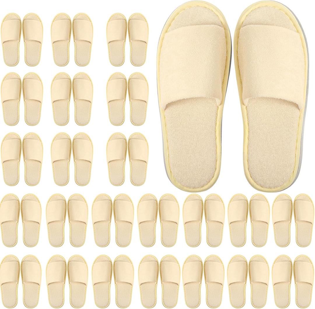 24 Pairs Spa Disposable Slippers Open Toe Non Slip Slippers for Women Men Guests Hotels Home Party Housewarming