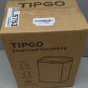 TIPGO Bathroom Trash Can with Lid, 2.1 Gallon / 8 Liter Small Garbage Can, Press Top Bin, Stainless Steel Wastebasket with Pop-Up Lid for Bedroom, Living Room, Office (Black)