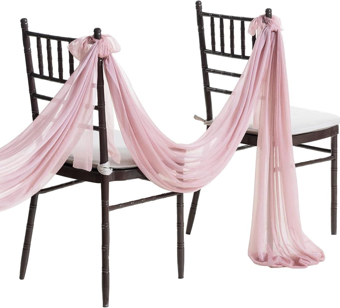 Ling's Moment Wedding Aisle Decorations, Church Pew Decorations for Wedding Ceremony, Aisle Chair Decor(Set of 2, Dusty Rose)