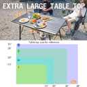 Portal Camping Table Portable Foldable with Adjustable Legs, Aluminum Folding Table Roll Up Table with Carrying Bag for Outdoor, Beach, Picnic, Backyards, BBQ and Party, Black, Big, Extra Large-47.2"L x 27.6"W