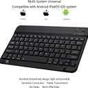Ultra-Slim Bluetooth Keyboard Portable Mini Wireless Keyboard Rechargeable for Apple iPad iPhone Samsung Tablet Phone Smartphone iPadOS iOS Android (10 inch Black)