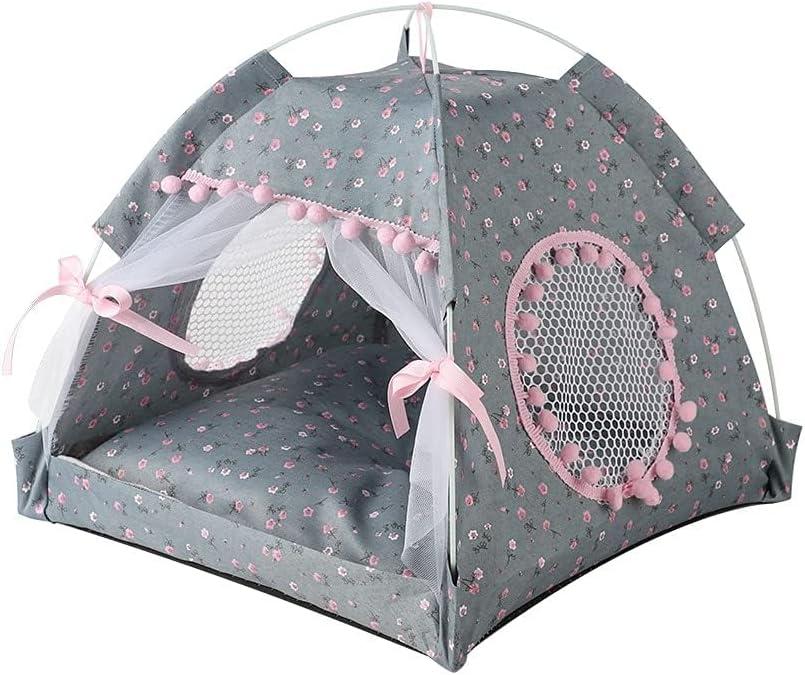 Pawstrip Dog Tent Indoor Cat House Pink Puppy Bed Portable Pet Teepe Princess Dog Camping Tent Outdoor Kitten House Cute Bunny Neat Girl Kitty Cave Medium 15.7x15.7x14.6