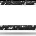 Space Galaxy License Plate Frame Planets and Stars License Plate Holder Constellation Art Car Tag Frame License Plate Car Accessories 2 Holes Novelty Auto Car Tag Vanity Present