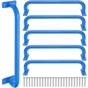 ESPETS 17 Inch Set of 6 Glossy Blue Steel Playground Handles - Playset Accessories Grab Handles, Swingset Safety Grab Bars, Indoor Monkey Bars for Jungle Gym, Playhouse, Climbing Frame