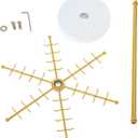 Multi Tiers Rotating Necklace Display Rack With 48 Hooks Metal Tree For Organizing Earrings And Bracelets Jewelry Shelf (Gold)