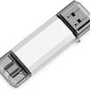 USB C Flash Drive Type C, VICFUN USB Memory Stick 128GB USB 3.0 and USB C OTG 2 in 1 128GB USB Stick Thumb Drive for USB-C Device Smartphones,Compter (Silver)