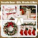 24 Pcs Light Brown Velvet Bows for Christmas Tree Decor, Elegant Velvet Pre-Tied Ribbon Bows Door Garland Vintage Ornaments for Christmas, Wreaths, Gifts and Home Decoration (5x7 Inch, 3/8'' Wide) (Khaki)