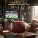 Happyseason 3-Pack Acrylic Football Stand, Basketball Stand with Stainless Steel Rods, Soccer Ball Holder, Volleyball Holder, Round-Edge Rack for Balls, Easy to Assemble (Clear)