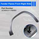 NLQR 3CN853718B9B9 Front Black Fender Molding Trim Right Side Wheel Arch Cover, Fit for Volkswagen Atlas 2018 2019 2020 2021
