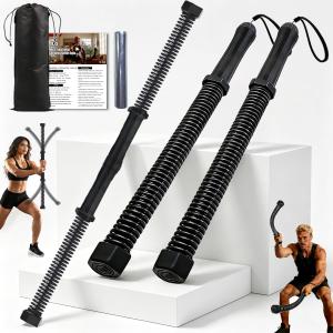 2-in-1 Ropeless Battle Rope & Vibration Bar, Portable Cordless Fitness Ropes for Home Gym, Strength Building, HIIT Training & Low-Impact Aerobic Training for Men and Women