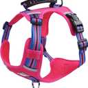 No Pull Dog Harness with Easy Control Soft Handle for Small Medium Large Dogs,Reflective Adjustable Puppy Harness,Heavy Duty Girl Boy Pet Vest with Safety Buckle (Pink, S)