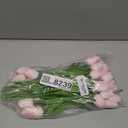 Kisflower 30Pcs Latex Tulips Real Touch Pink Artificial Flowers Fake Tulips Arrangement Bouquet for Home Office Wedding Decor (Pink)