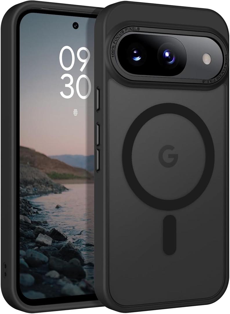 BENTOBEN for Google Pixel 9 Case [Magsafe Compatible] Translucent Matte Slim Shockproof Protective Phone Case for Google Pixel 9 6.3" 2024, Black