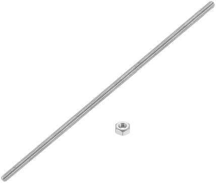 uxcell Fully All Threaded Rod, 6 Pcs 304 Stainless Steel Long Threaded Screw 12" Length Right Hand Threads for Furniture Mounting Assembly Fastening