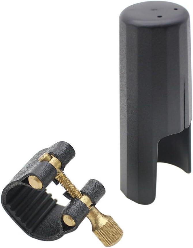 Andoer Leather Ligature Fastener with Plastic Cap for Soprano Sax Saxphone Bakelite Mouthpiece Durable