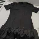 Lenader Women Sexy Bodycon Dress Turtleneck Short Sleeve Mini Dress Mock Neck Bubble Dresses Homecoming Dresses Party Dresses, Black, Medium