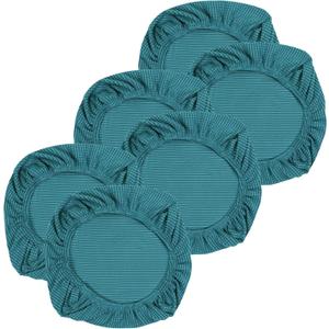 Yikko Soft Stretch Spandex Jacquard Slipcovers, Corn Grain Texture Chair Slipcovers fit for Office,Dining Room,Bar,Wedding Chair Seat Cushions, Washable Removable Home Decor (6, Blue)