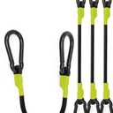4 Pcs 24 Inch Heavy Duty Carabiner Bungee Cord Outdoor with 190 Lbs Max Break Strength, Black/Yellow Bungee Straps with Upgraded Carabiner Hooks for Luggage Rack, Cargo, Hand Carts, Bike, Camping, etc