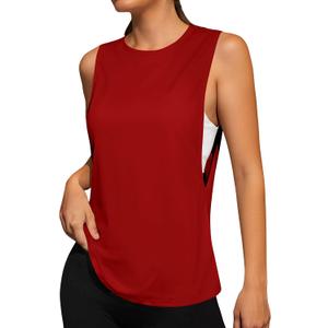 Open Side Tank Tops for Women Sleeveless Workout Top Muscle Tanks Red XL