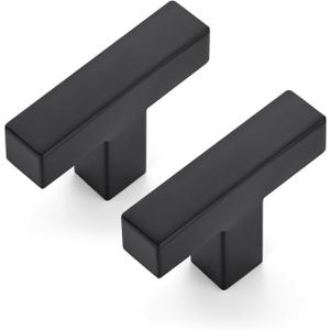 JOY DECOR Cabinet Knobs, Black Cabinet Handles, 2 Pack Kitchen Knobs 2 Inch, Single Hole Drawer Handles for Dresser Drawers