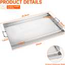 LotFun 25" x 16" Stainless Steel Cooking Griddle for Outdoor Gas Grill, Universal Griddle Flat Top Plate Insert with Grease Groove and Removable Handles for Electric/Charcoal/Gas Grill, Camping,Party