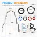 TCS45993 Timing Cover Gasket Seal Set Compatible with GM Chevy Silverado Suburban Tahoe Cadillac Escalade GMC Sierra Yukon Buick 4.8L 5.3L 5.7L 6.0L 6.2L Gen III IV V Engine LS LS1 LS2 LS3 LS6 LQ9 LQ4
