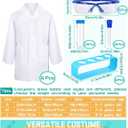 Unittype 6 Set 66 Pcs White Kids Lab Coats Bulk Children Girl Doctor Scientist Costume Lab Coat Goggles Test Tube Eyedropper(M)